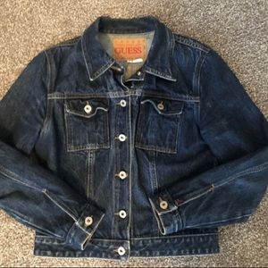 Guess dark denim womens vintage jacket sz large